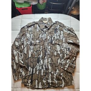 Walls Trebark Camo Button Up Shirt Mens Medium Regular Hunting Fishing Vintage
